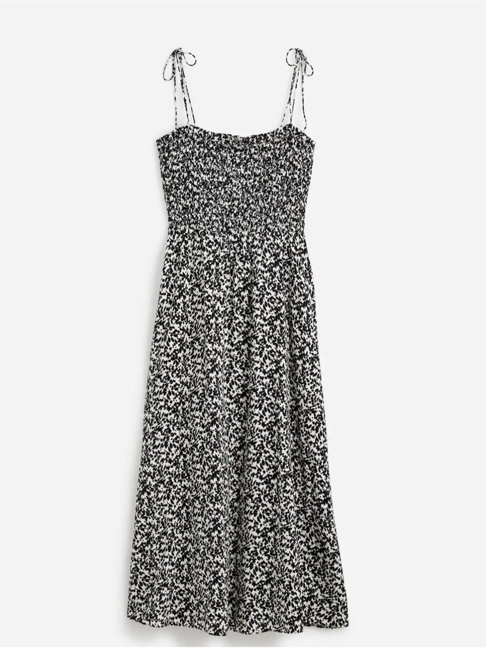 Madewell Black & White Tie Shoulder Midi Dress in Floral - Picture 5 of 7